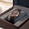 Round Lining Dial Leather Strap Women's Watch