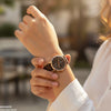 Round Lining Dial Leather Strap Women's Watch