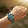 Round Black Bezel Magnetic Rubber Strap Women's Watch