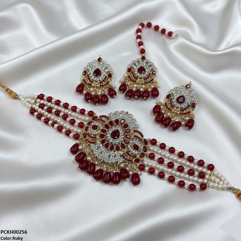 Tear Pearl Drop Choker Set