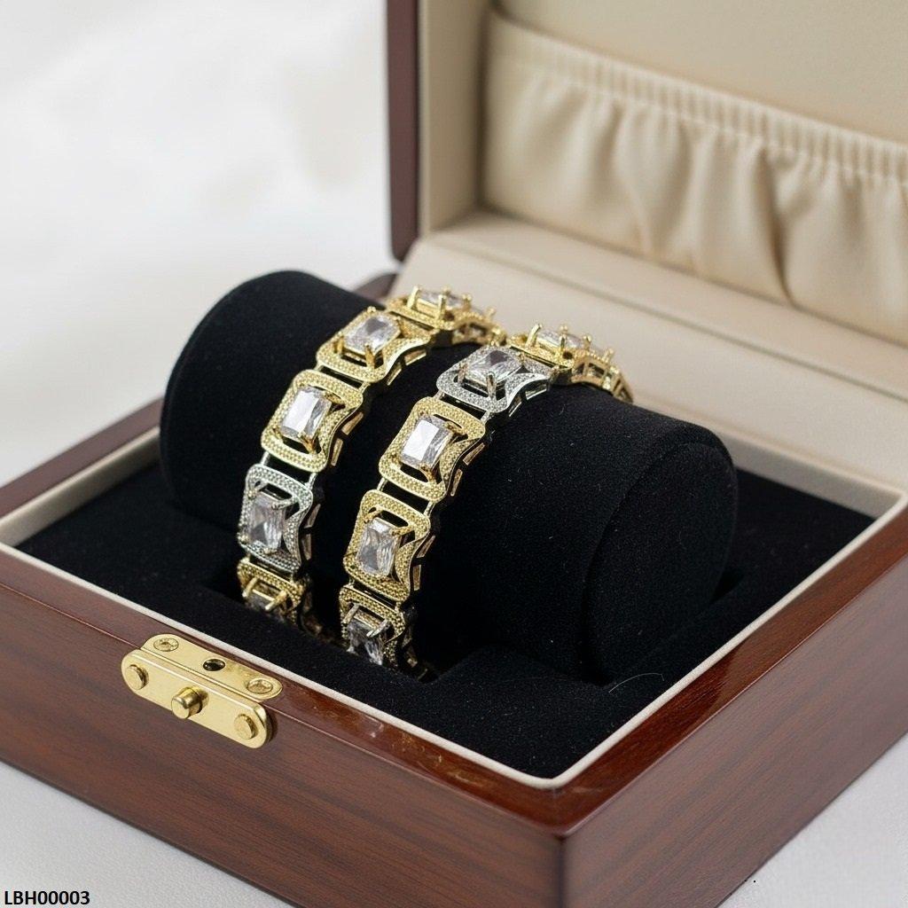 Rectangle Stone Bangle Set