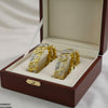 Round Stone Leaf Bangle Set
