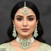 Oval/Flower Pearl Drop Choker Set