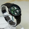 Round Car Wheel Green Rim Men's Watch
