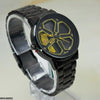 Round Car Wheel Yellow Rim Men's Watch