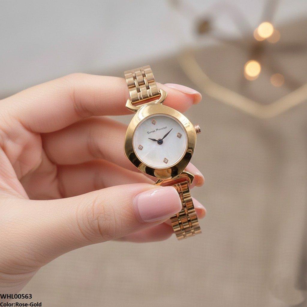 Round Stone Dial Women's Watch