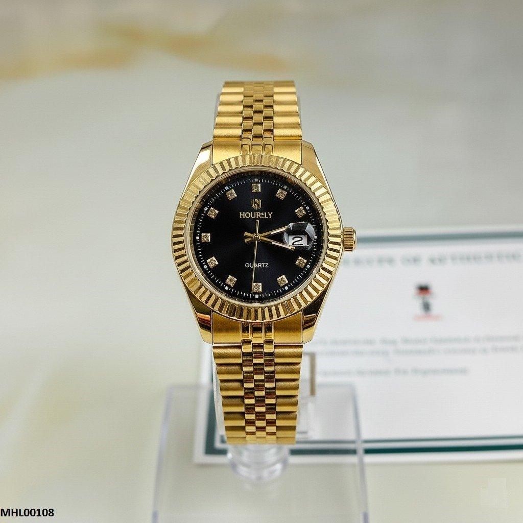Round Black Dial Men's Watch