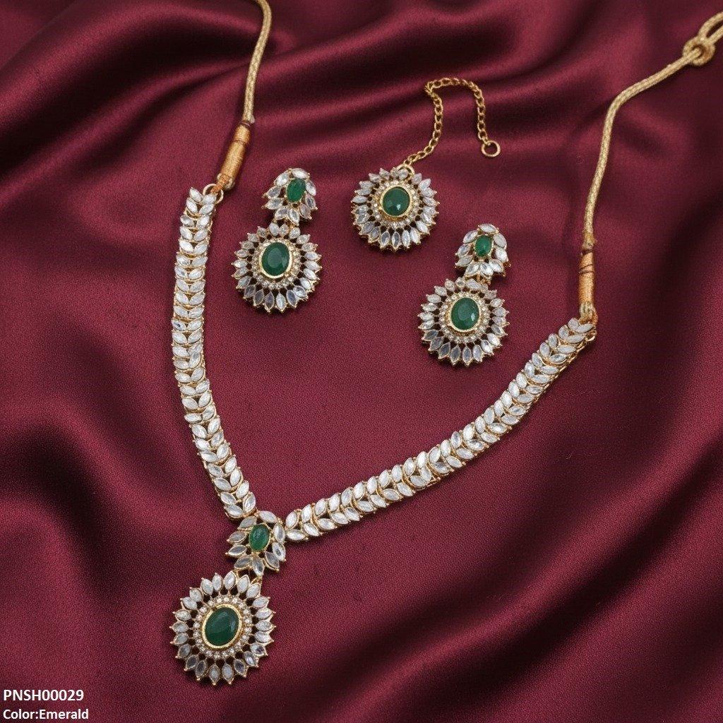 Marquise Flower Drop Necklace Set
