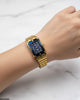 Rectangle Blue Bezel Dial Couple Watch