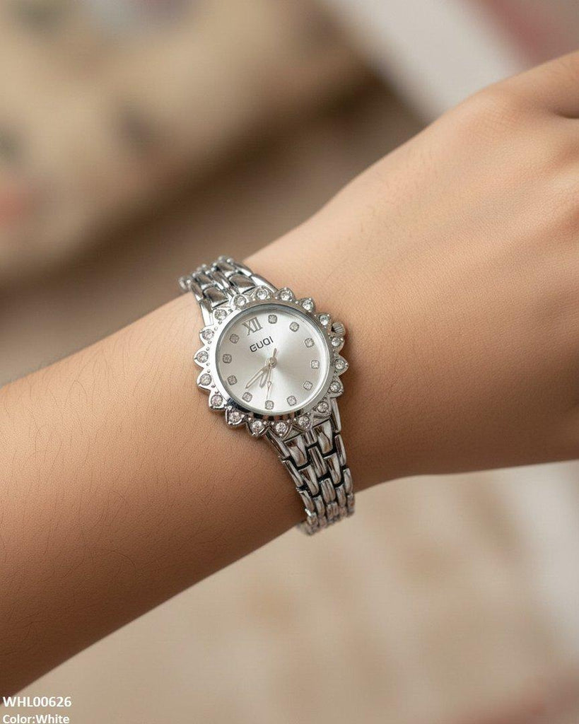 Round Stone Dial Women's Watch