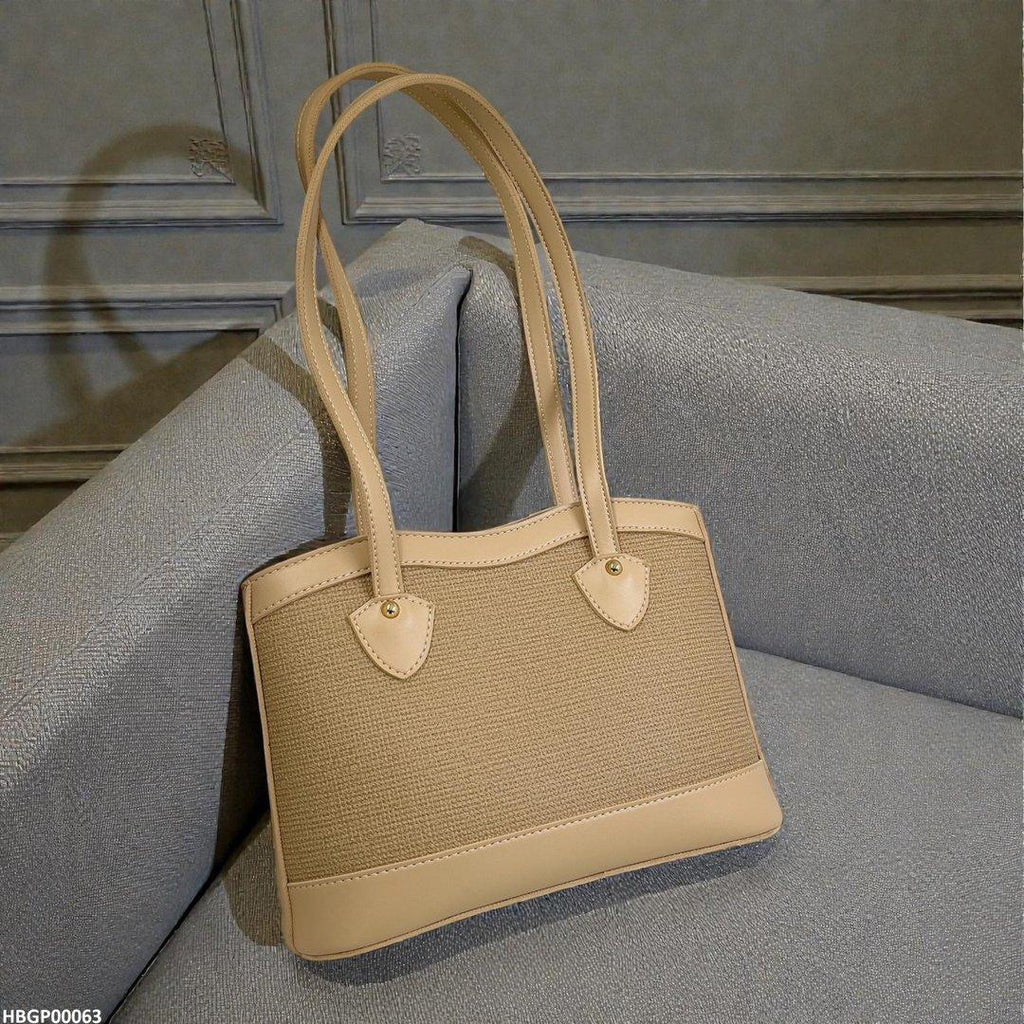 Wheat Beige Weave Tote