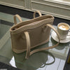 Wheat Beige Weave Tote