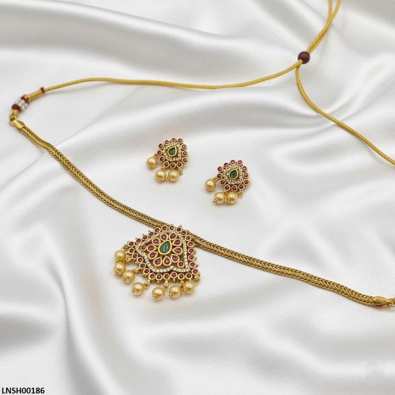 Round Pearl Drop Necklace Set