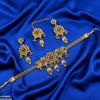 Round Flower Drop Choker Set