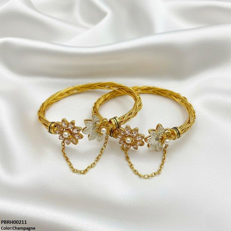 Flower Bangles Set Adjustable