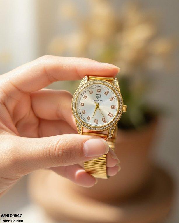 Round Stone Shafal Chain Women's Watch