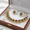 Oval Pearl Drop Necklace Set