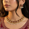 Oval Pearl Drop Necklace Set