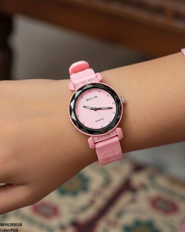 Round Stone Dial Women's Watch