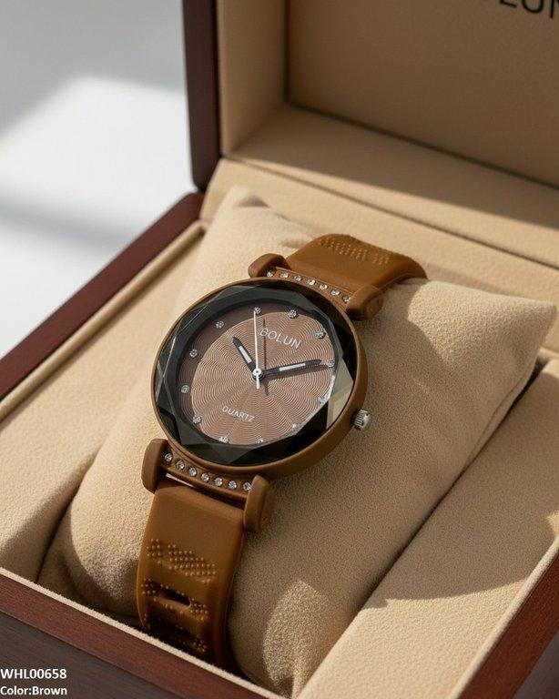 Round Stone Dial Women's Watch