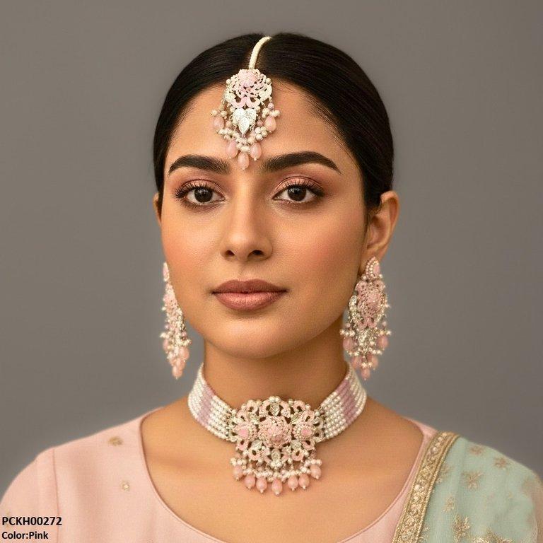 Tear Flower Pearl Choker Set