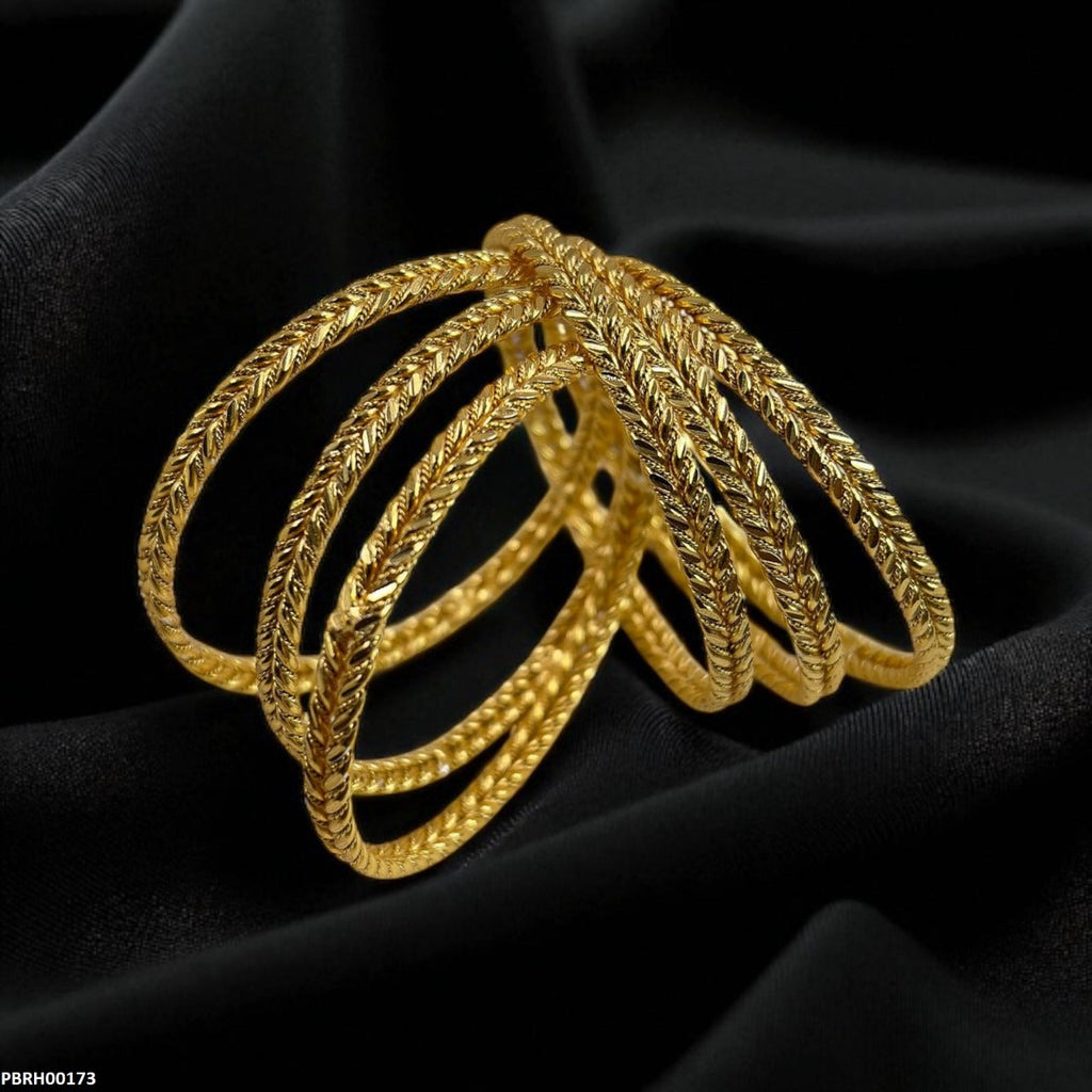 Double Rope Twist Bangles 6 Pcs Set
