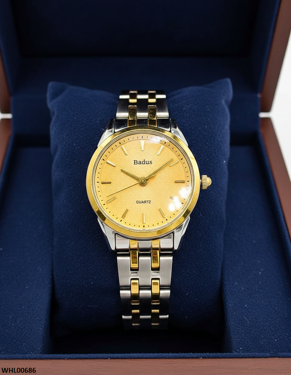 Round Champagne Dial Women's Watch