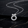 Stainless Steel Zircon Bow/Round Pendant
