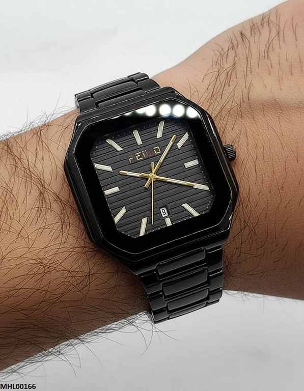 Square Black Dial Men's Watch