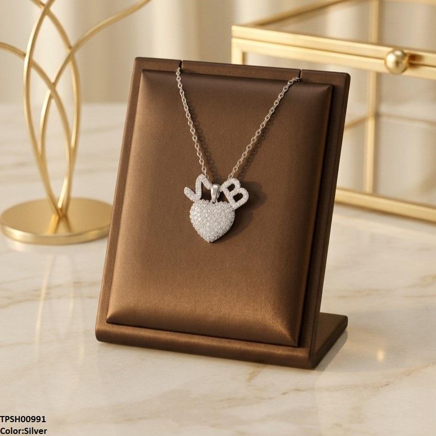 Stainless Steel Zircon Heart Pendant