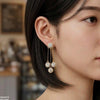 Three Round Layeard Drop Earrings