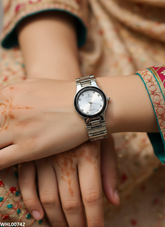 Round Stone Dial Women's Watch