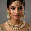Round Flower Rajwari Necklace Set