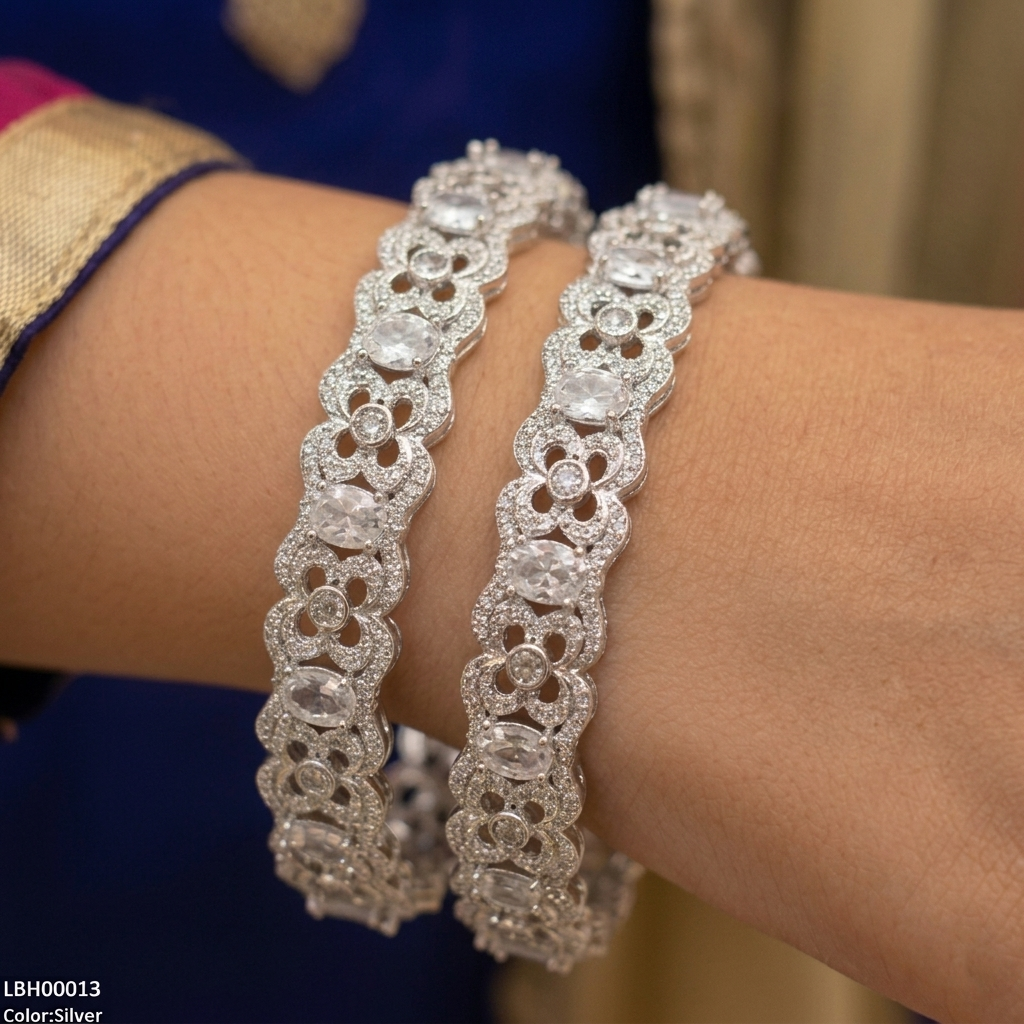 Oval Stone Bangle Set
