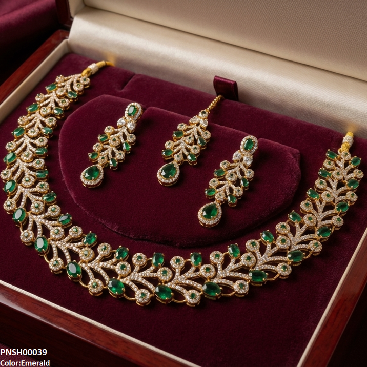 Oval Flower Necklace Set