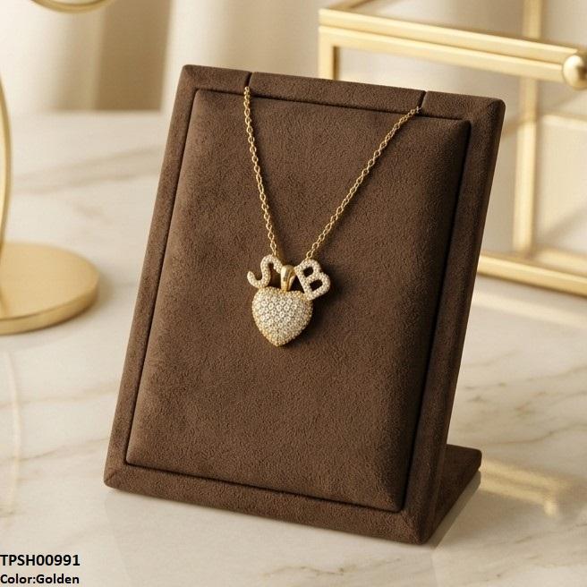Stainless Steel Zircon Heart Pendant