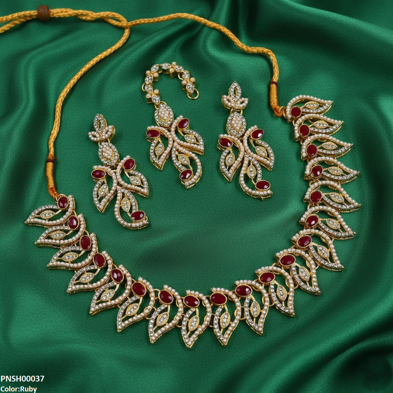 Oval Leaf Necklace Set