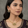 Tear Round Pearl Drop South Indian Necklace Set