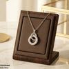 Stainless Steel Zircon Double Round Pendant