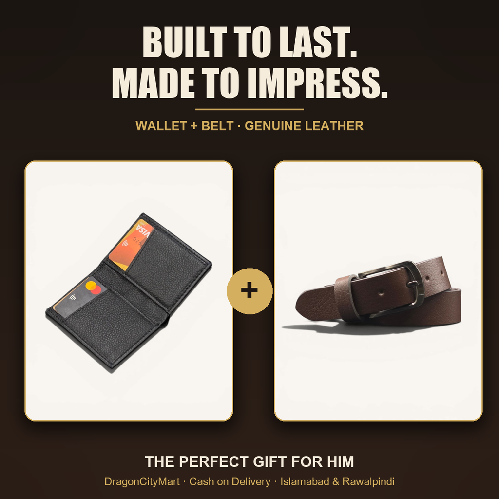 Leather Wallet & Belt Gift Combo