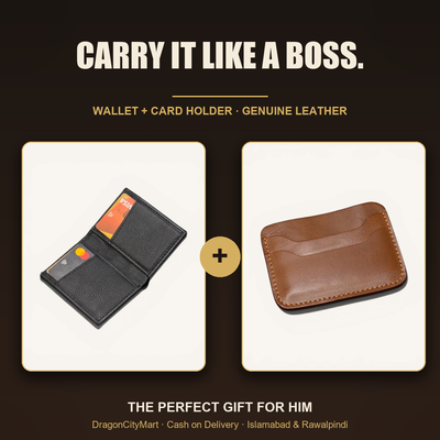 Leather Wallet & Card Holder Gift Set