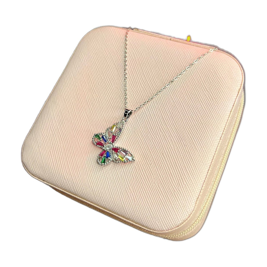 Multi Stone Butterfly Necklace