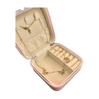 Stainless Steel 18k 3 Motifs Coquette Necklace