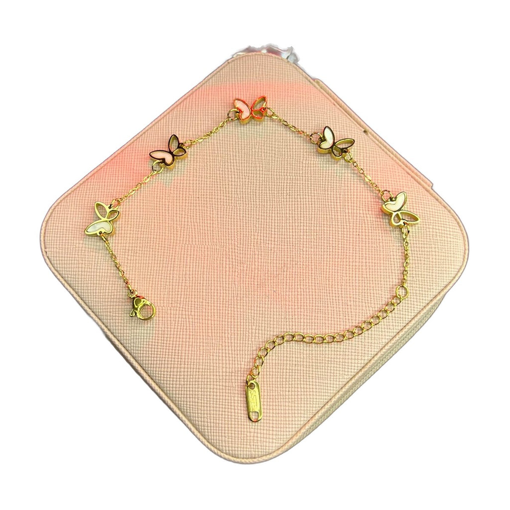 Stainless Steel 18k 5 Motifs Chain Bracelet