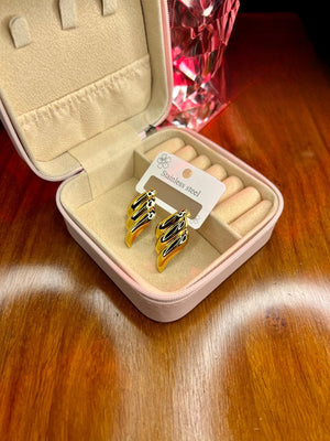 Stainless Steel 18k Auric Waves EarStuds