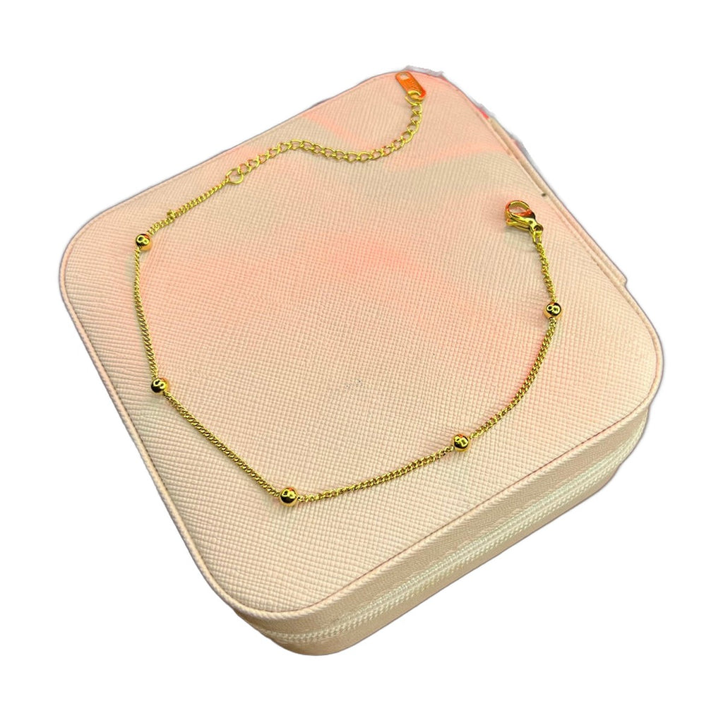Stainless Steel 18k Ball Anklet