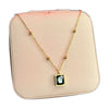Stainless Steel 18k Black Hexa Stone Necklace