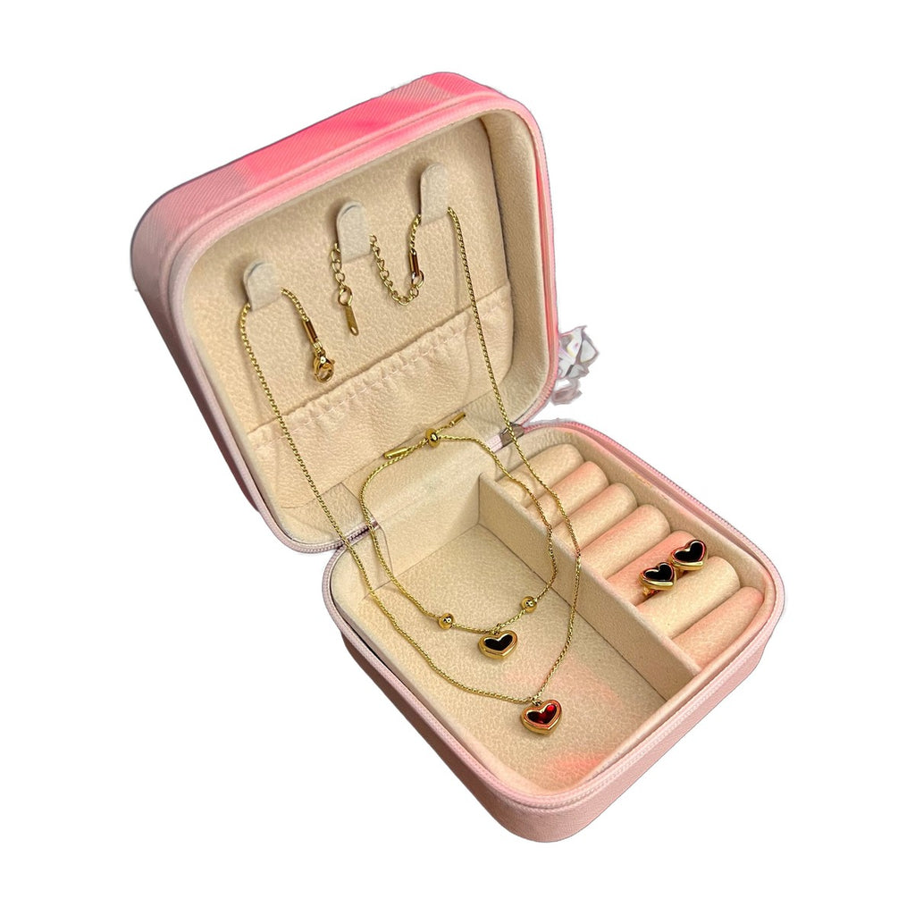 Stainless Steel 18k Black N Gold Heart of Elegance 3pc Set
