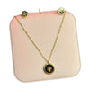 Stainless Steel 18k Black n Gold Necklace Earring Set