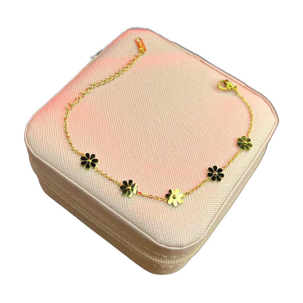 Stainless Steel 18k Blossom Chain Bracelet
